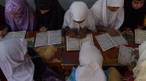 Muslim Girls Studying