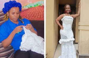 Okafor had to crochet nonstop throughout the attempt to break the record