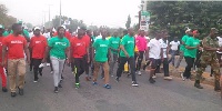 Veep and others taking part in the walk