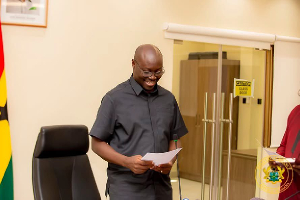 Dr Cassiel Ato Forson inaugurating the FIC board