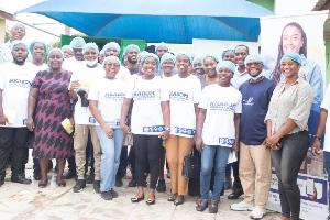 A delegation of students from University of Ghana during their visit to Trolley Market