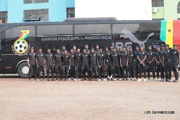 Black Galaxies pose for a team picture before departure