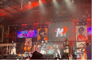 An Afrobeat band performs at Felabration on October 13, 2023