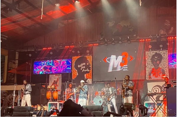 An Afrobeat band performs at Felabration on October 13, 2023