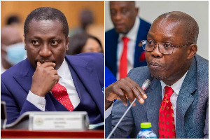 Afenyo-Markin (L) was silenced by Bernard Ahiafor (R) during the vetting of a dep minister nominee