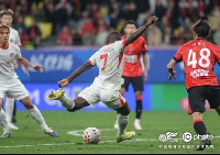 Ghana international Yaw Yeboah controlling the ball