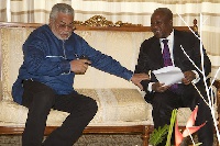 Ex President JJ Rawlings with President John Dramani Mahama