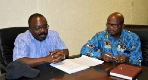 Dr. Callistus Mahama (left) has officially handed over to Dr. Nana Ato