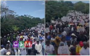 Screenshots of the crowd during the protest on Friday