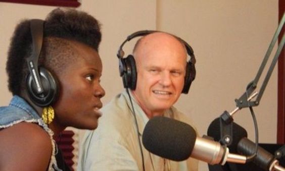 Wiyaala with her manager John Sherren