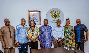 Armah-Kofi Buah and Minerals Commission boss with officials of Gold Fields