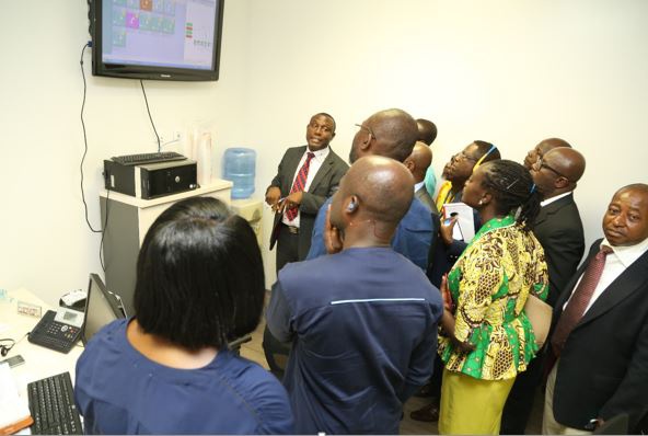 Members of the Select Committee on Communications at the Call Support Centre of GCNet