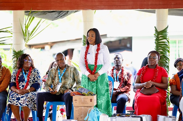 Shirley Ayorkor Botchwey with other Ghanaian officials during the visit