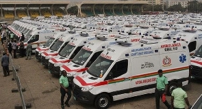 The fleet in question is the 307 ambulances purchesed uner the One District One Ambulance initiative