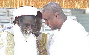 President Mahama with Dr. Osmanu Nuhu Sharubutu, Cheif Imam of Ghana