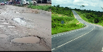 Photo collage of a bad road and a good road