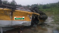 The bus collided with an articulator trailer.