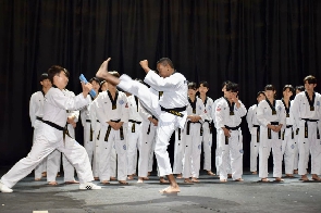 Alfred Mutua in action at Taekwondo headquarters