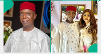 Reactions as Ned Nwoko attends Regina Daniels' son's award ceremony