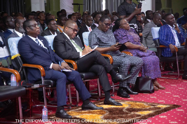 Justice Akaa Boafo (L), Rev Wengam (2nd L) and Rev Agyei (3rd L) at the event