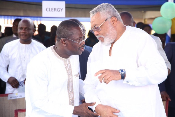 Micheal Gyato with Jerry John Rawlings at the JGC annual thanksgiving service