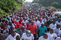 Former President John Mahama participating during one of the NDC's Unity Walk