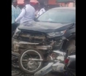 Gory scenes as Honda CRV crushes police motor rider to death