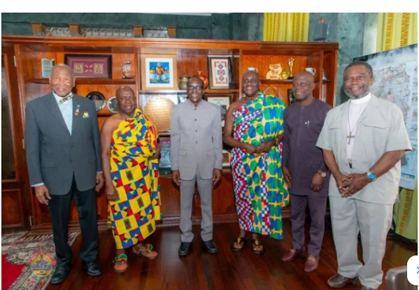 The delegation from the Council of State in a picture with Speaker, Alban Bagbin