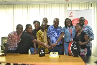 Staff of Airtel Premiere in a picture with ome customers