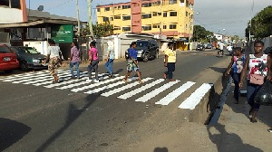 The team marked zebra crossings across the streets at Holy Family Parish in Mateheko