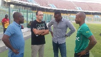 Desailly, Nyantakyi and Dede Ayew in a chat