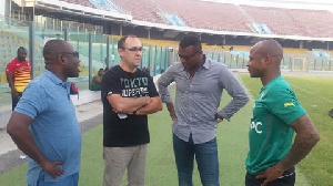 Desailly, Nyantakyi and Dede Ayew in a chat