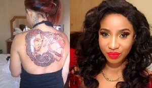 Tonto Dikeh claimsd she has 57 tattoos on her body.