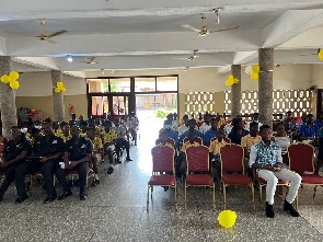 A cross section of teachers and  students from the Ghana Education Service Directorate