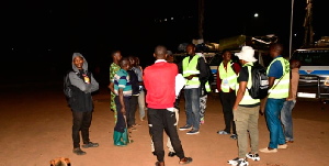 Enumerators at Nakawa Division in Kampala City on Friday night. An enumerator has collapsed and died