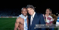 Abedi Pele with his former Manager Bernard Tapie