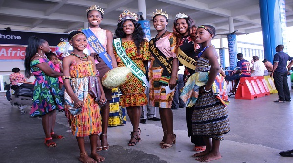 The 25-year-old Ghanaian beauty queen arrived at the Kotoka International Airport