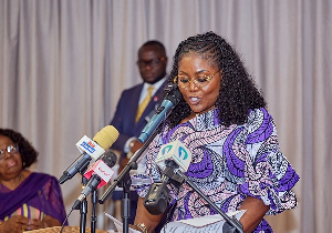 Deputy Transport Minister Dorcas Affo-Toffey delivered remarks on behalf of Joseph Nikpe