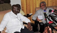Former President, Jerry Rawlings[R] and Nana Akufo-Addo, President elect