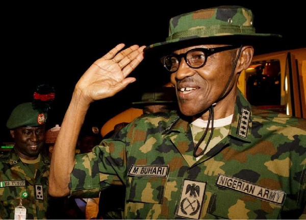 Nigerian president Muhammadu Buhari in military uniform
