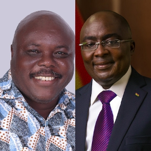 A photo collage of Vice-President, Dr Mahamudu Bawumia and Joseph Cudjoe