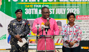 Joseph Addae Akwaboa (middle) is the the Bono Regional Minister
