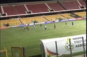 Some individuals were spotted praying at the Accra Sports Stadium