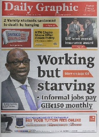 FrontPage headlines of Daily Graphic