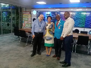 Dr Thomas Mensah with some officials at the IBM headquarters in South Africa