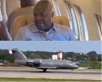 Business mogul Ibrahim Mahama in his private jet