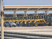 Some road maintenance machines parked at Indpendence Square