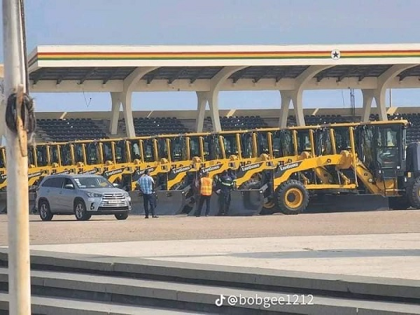 Some road maintenance machines parked at Indpendence Square