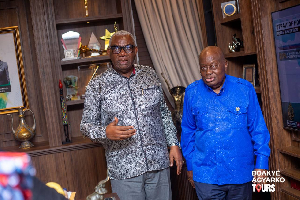 Boakye Agyarko Kyerematen (L) and former president Nana Addo Dankwa Akufo-Addo