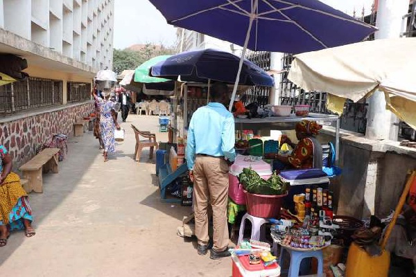 The surroundings of Accra Central Library had been turned into a market arena